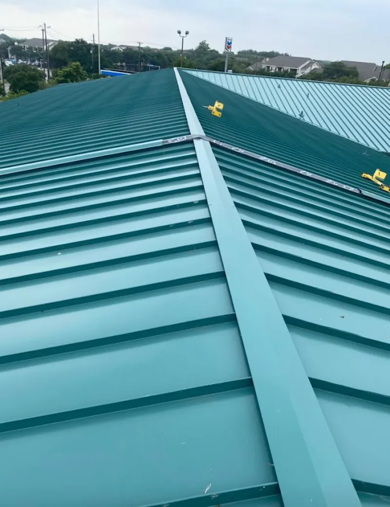 Green commercial metal roof ridge and valley for Metal Roof Repair in State College